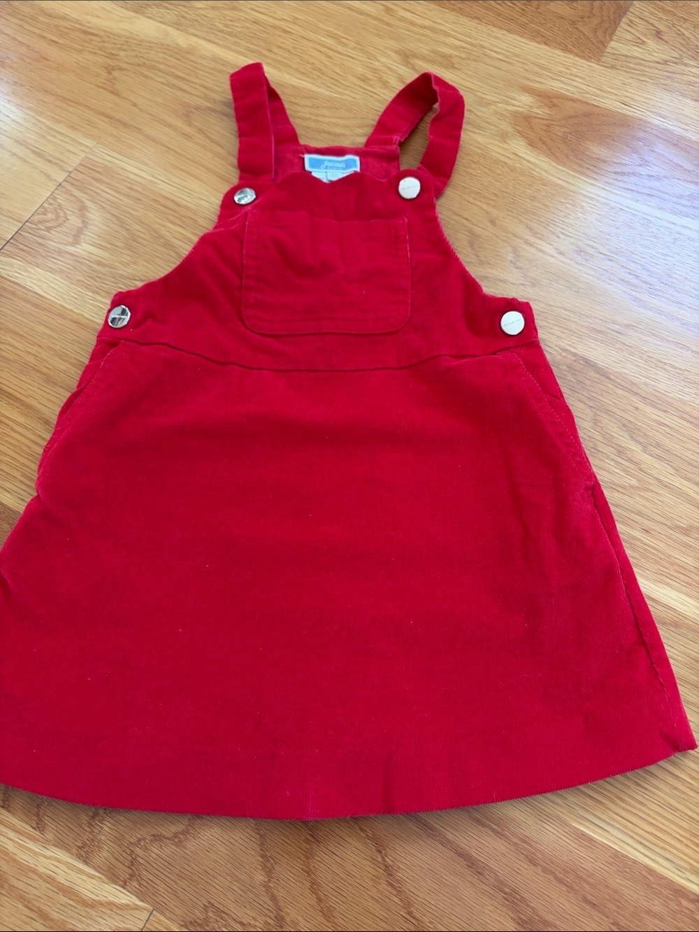 Jacadi Red Corduroy Pinafore Overall Dress